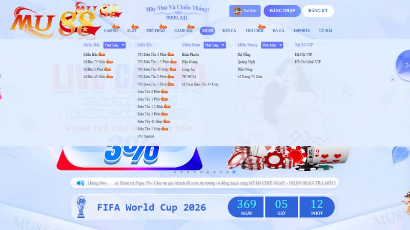 Xổ số Mu88 chất lượng thanh toán nhanh